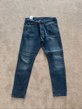 Slim Fit Men's Jeans in Washed Dark Blue